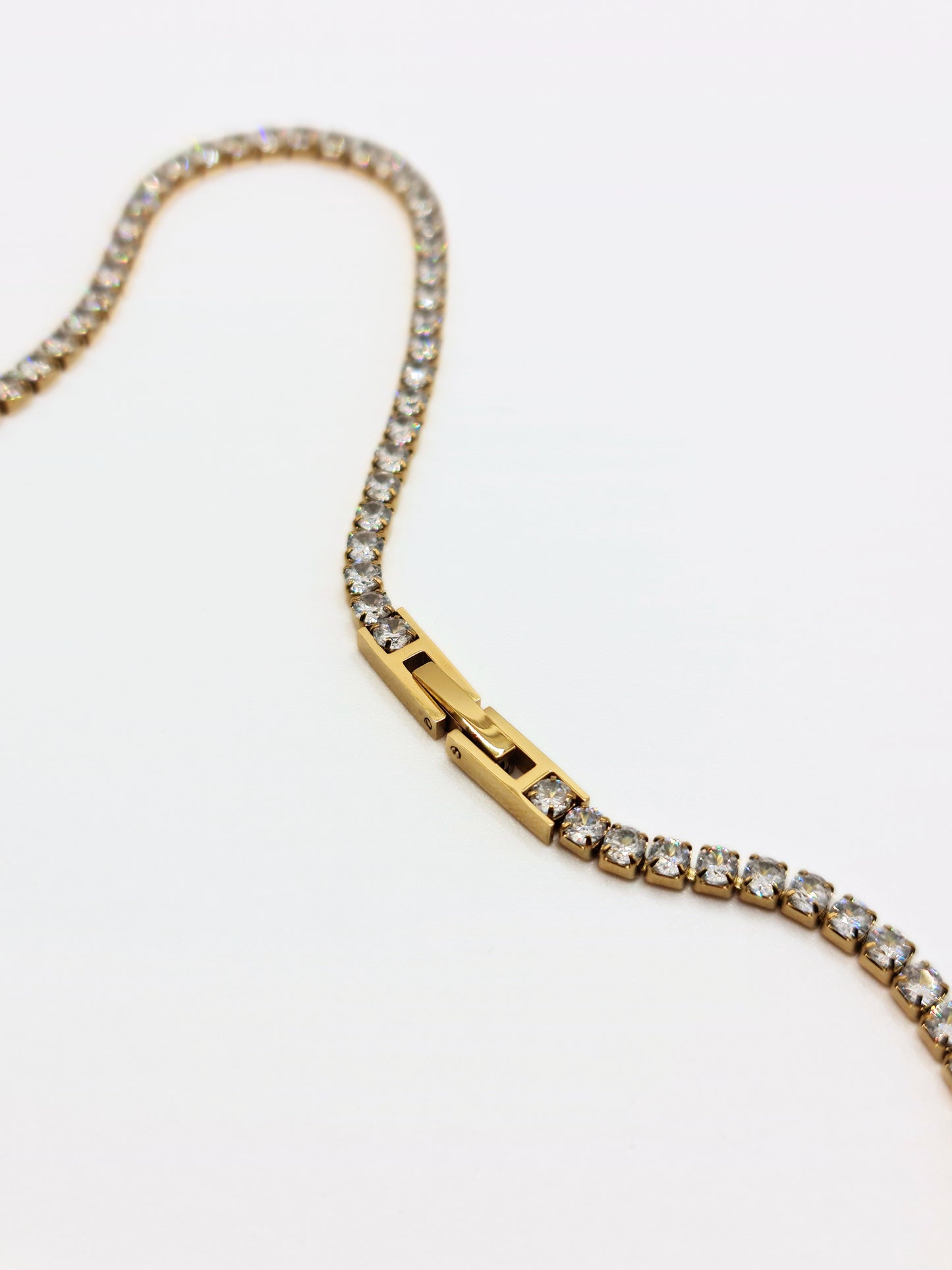 The Tory 18k Gold Plated Tarnish-Free Cubic Zirconia Crystal Tennis Chain Necklace