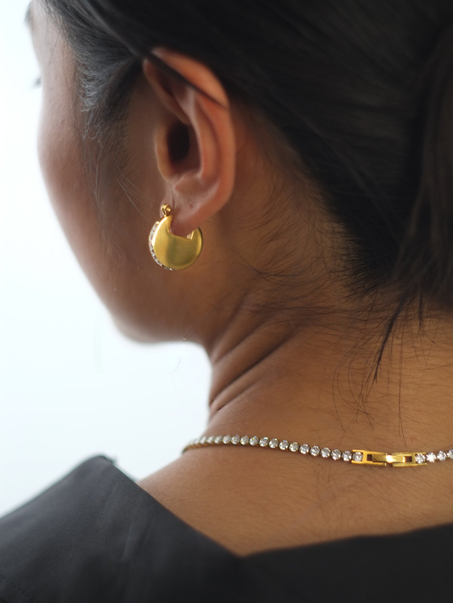 The Tory 18k Gold Plated Tarnish-Free Cubic Zirconia Crystal Tennis Chain Necklace