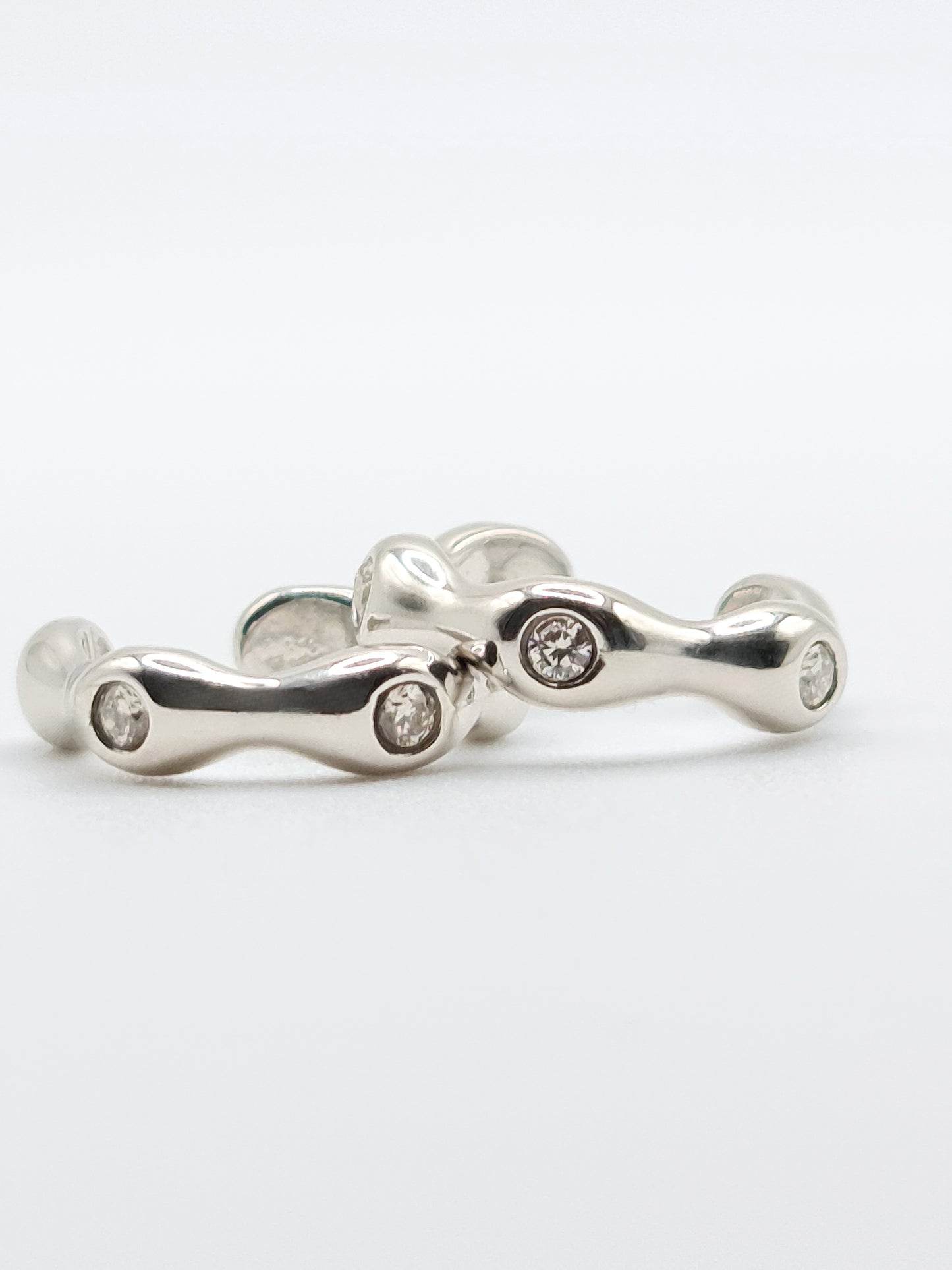 The Wave Silver Finish Tarnish-Free Crystal Ear Cuff