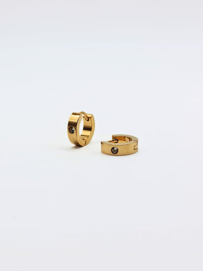 The Maddy Essentials 18k Gold Plated Tarnish-Free Crystal Mini Huggie Hoop Earrings