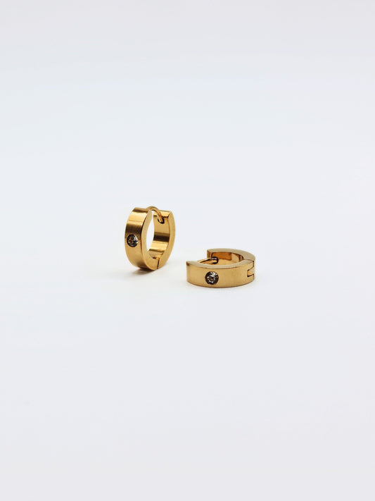 The Maddy Essentials 18k Gold Plated Tarnish-Free Crystal Mini Huggie Hoop Earrings