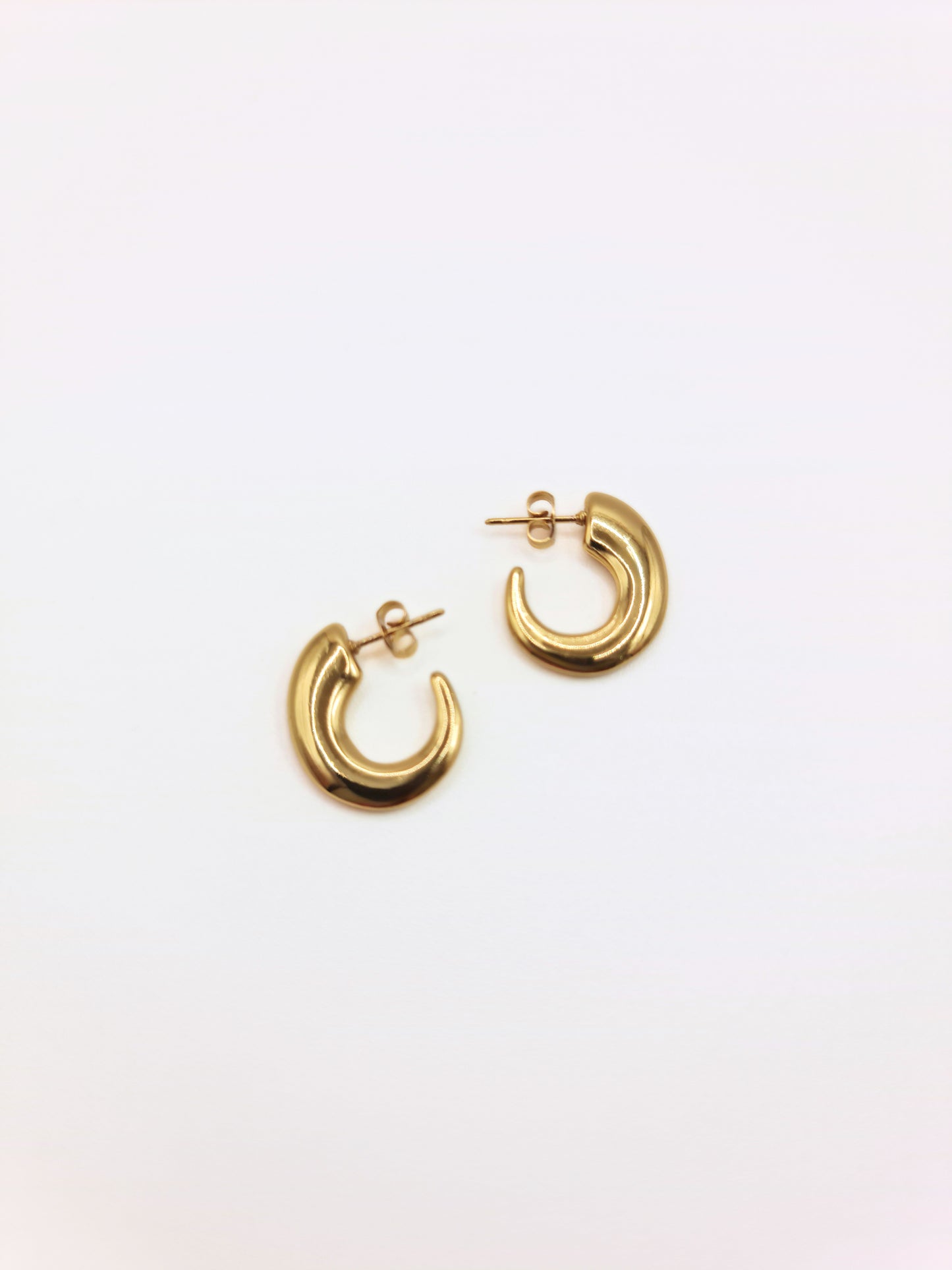 The Talisman Collection 18k Gold Plated Tarnish-Free Horned Hoop Earrings