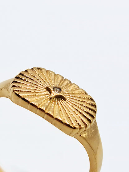 The Talisman Collection 18k Gold Plated Tarnish-Free Crystal Starbeam Ring