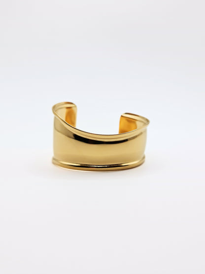 The Delphi 18k Gold Plated Stainless Steel Abstract Cuff Bracelet