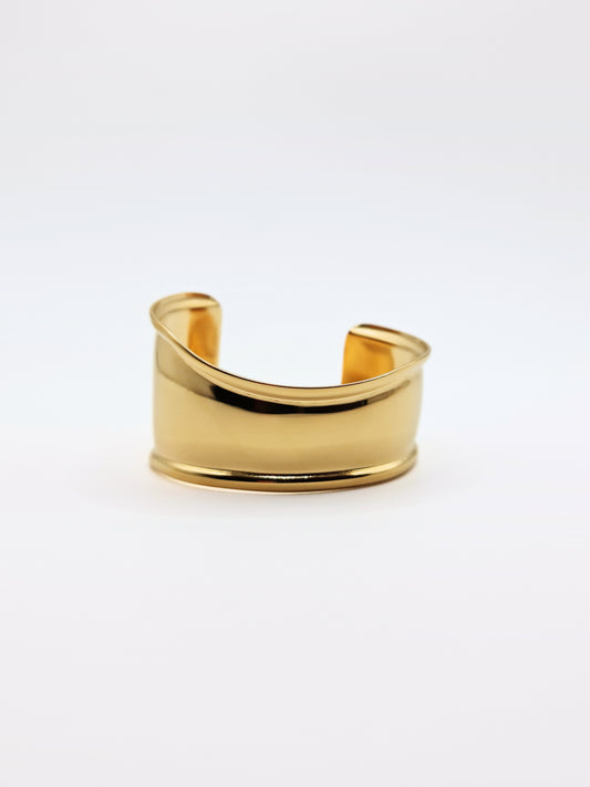 The Delphi 18k Gold Plated Stainless Steel Abstract Cuff Bracelet