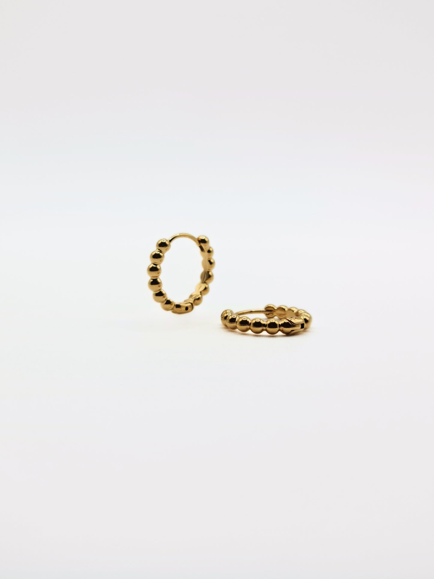 The Bonnie Essentials 18k Gold Plated Tarnish-Free Beaded Huggie Hoop Earrings