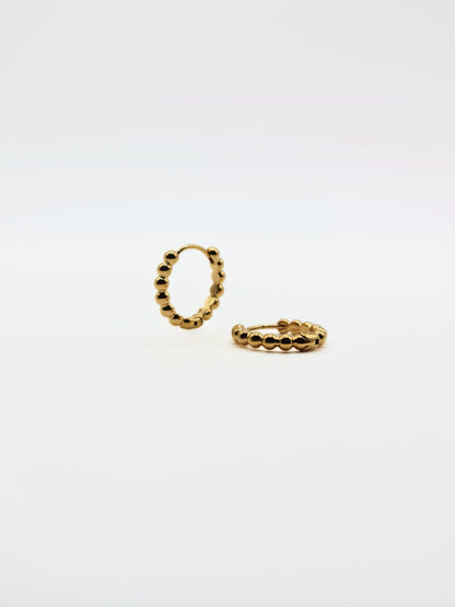 The Bonnie Essentials 18k Gold Plated Tarnish-Free Beaded Huggie Hoop Earrings
