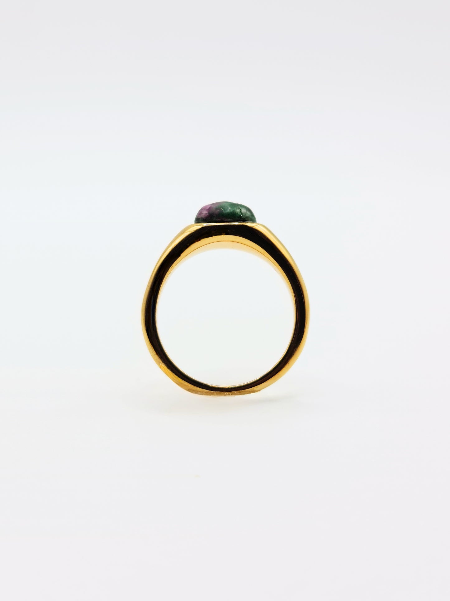 The Talisman Collection 18k Gold Plated Tarnish-Free Unakite Semi-Precious Stone Ring