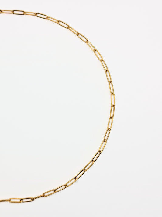 The Poppy 18k Gold Plated Tarnish-Free Paperclip Chain Necklace