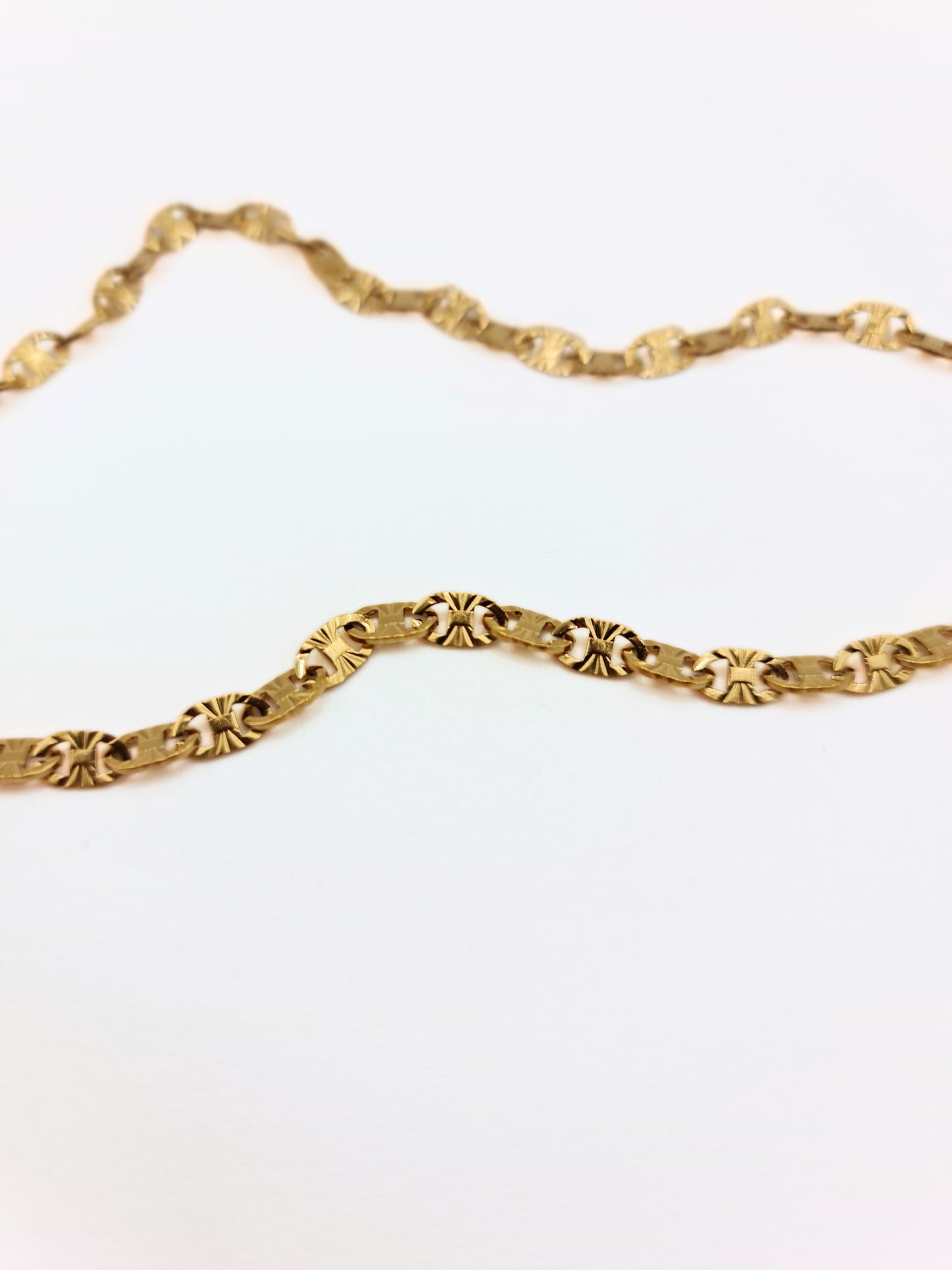 The Farah 18k Gold Plated Tarnish Free Delicate Textured Chain Necklace.