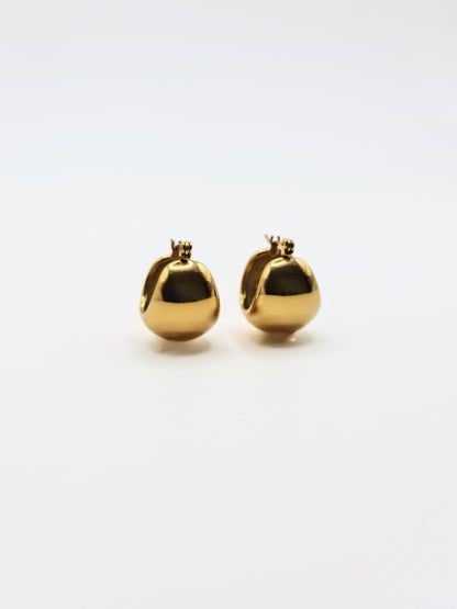 The Sphere 18k Gold Plated Tarnish-Free Basket Hoop Earrings