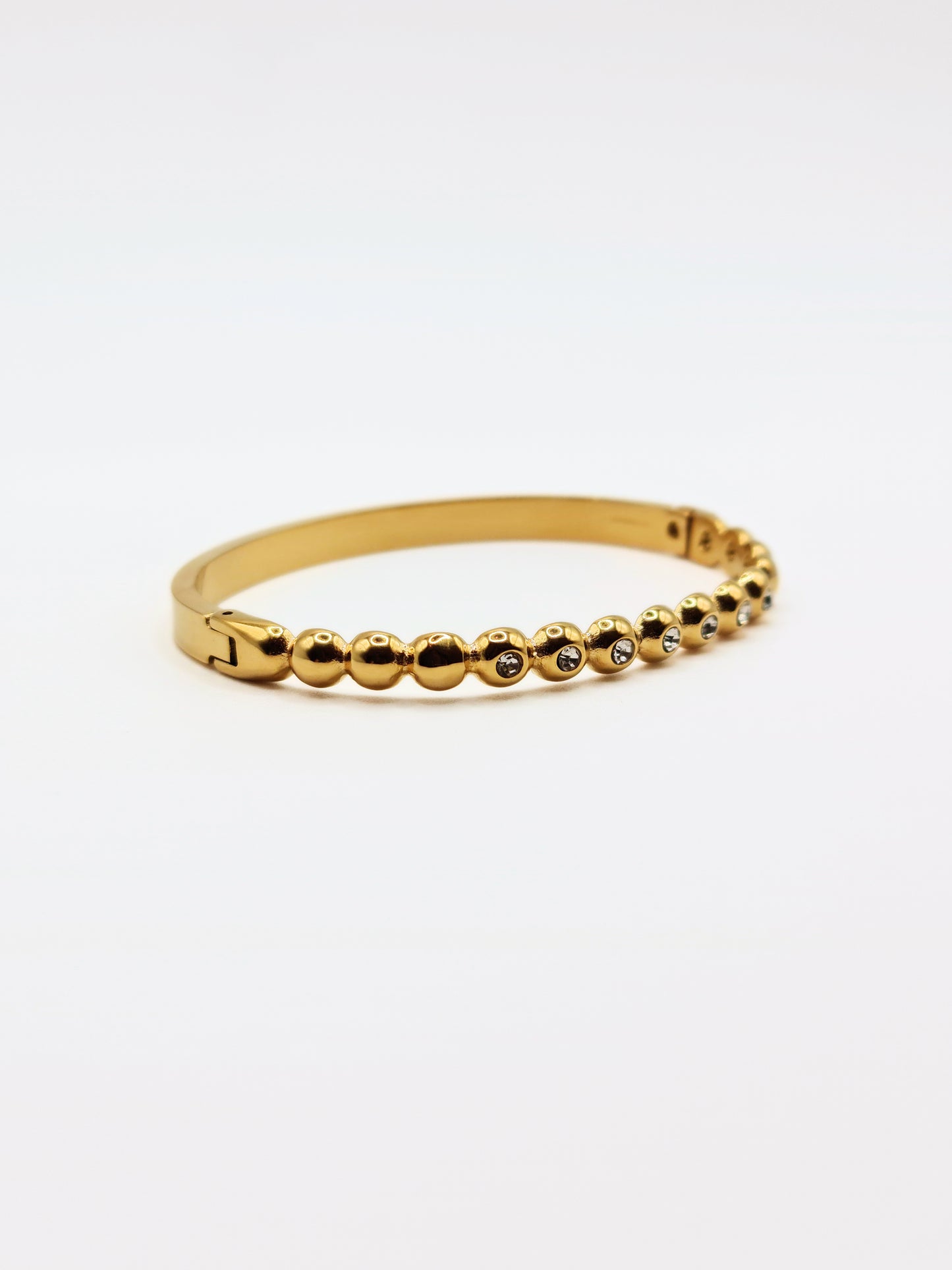 The Talisman Collection 18k Gold Plated Tarnish-Free Beaded Crystal  Bangle Bracelet