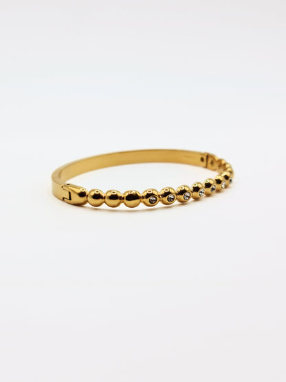 The Talisman Collection 18k Gold Plated Tarnish-Free Beaded Crystal  Bangle Bracelet