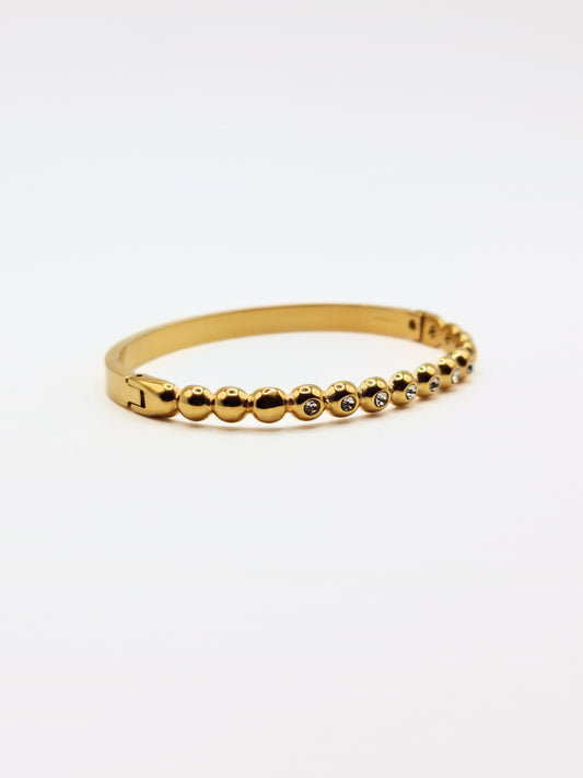 The Talisman Collection 18k Gold Plated Tarnish-Free Beaded Crystal  Bangle Bracelet