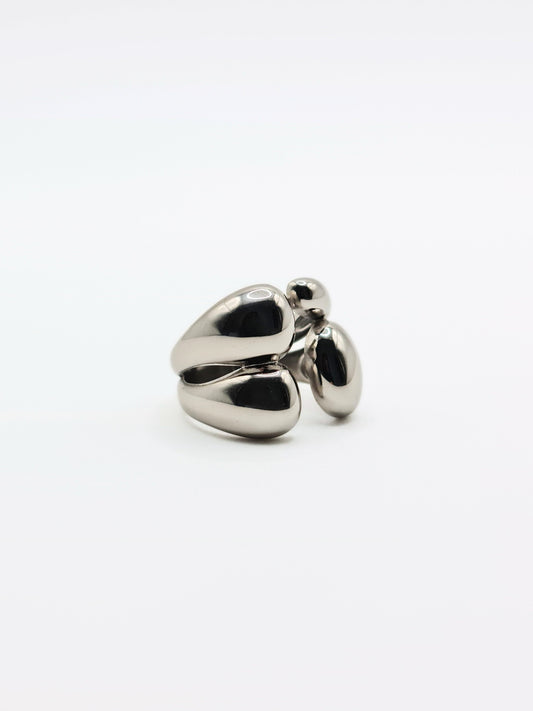 The Claw Silver Finish Stainless Steel Open Band Ring