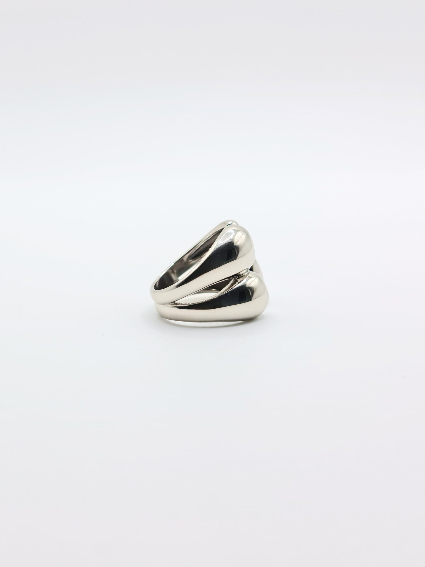 The Claw Silver Finish Stainless Steel Open Band Ring