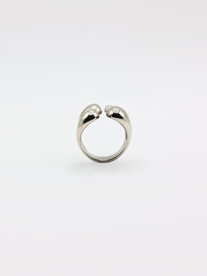 The Claw Silver Finish Stainless Steel Open Band Ring