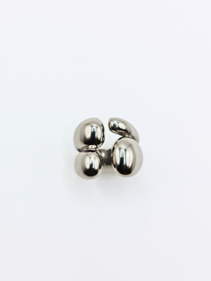 The Claw Silver Finish Stainless Steel Open Band Ring