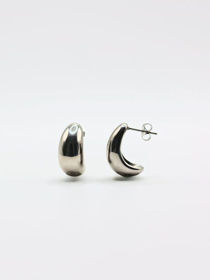 The Teardrop Silver Finish Tarnish-Free Statement Stud Earrings