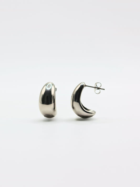 The Teardrop Silver Finish Tarnish-Free Statement Stud Earrings