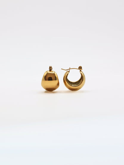 The Sphere 18k Gold Plated Tarnish-Free Basket Hoop Earrings