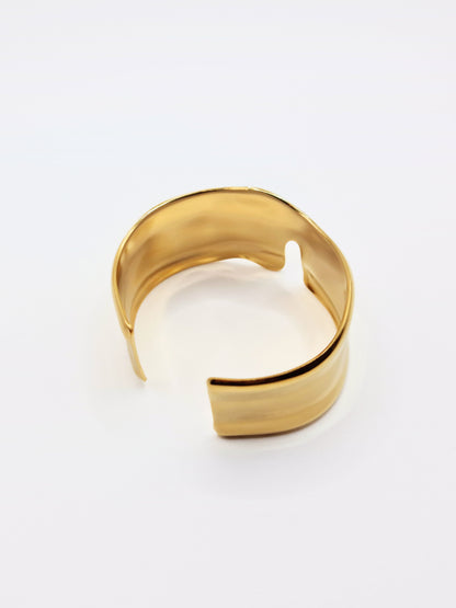 The Talisman Collection 18k Gold Plated Stainless Steel Chipped Molten Cuff Bracelet