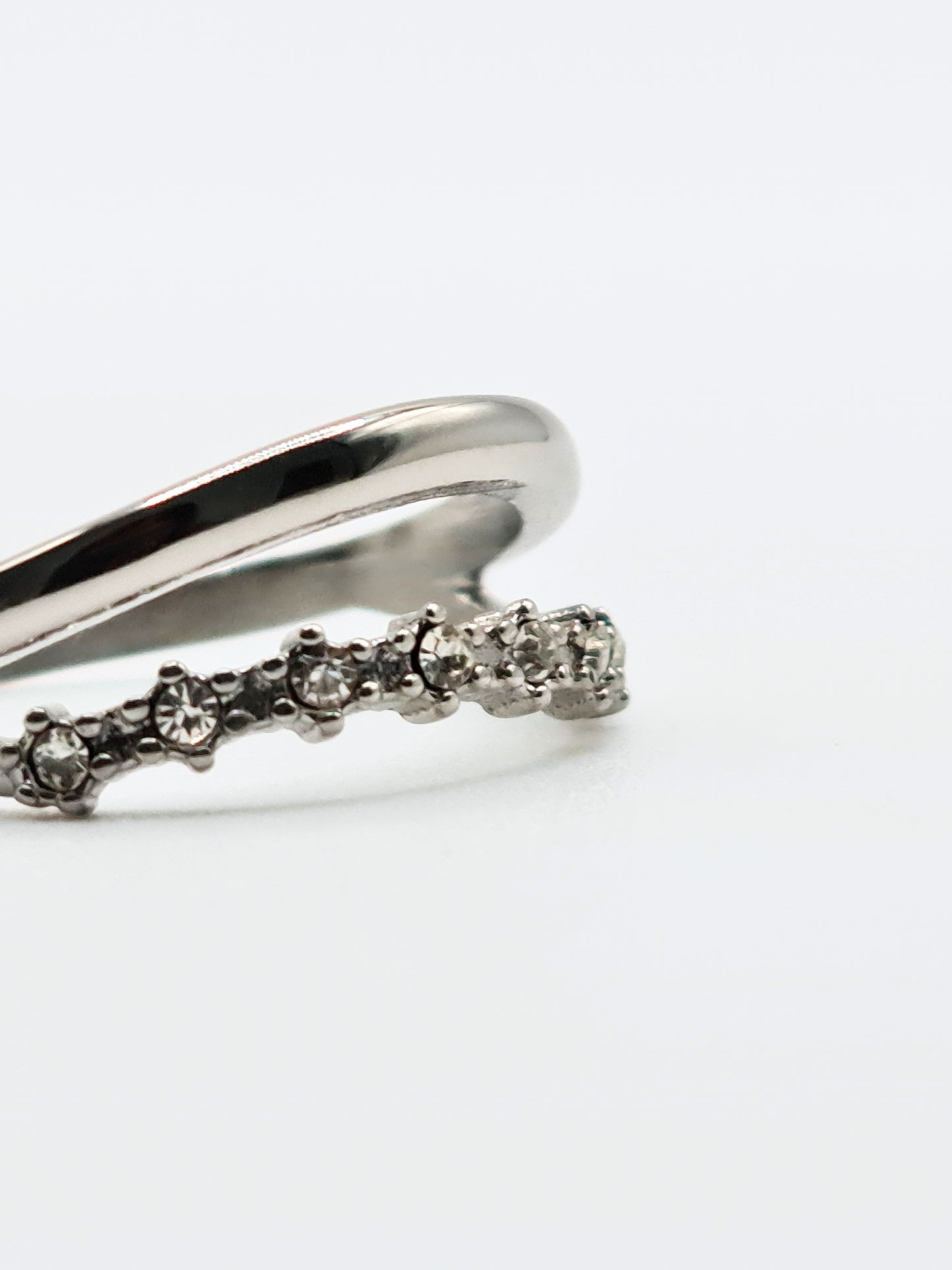 The Celeste Silver Finish Tarnish-Free Constellation Double Stacking Ring.
