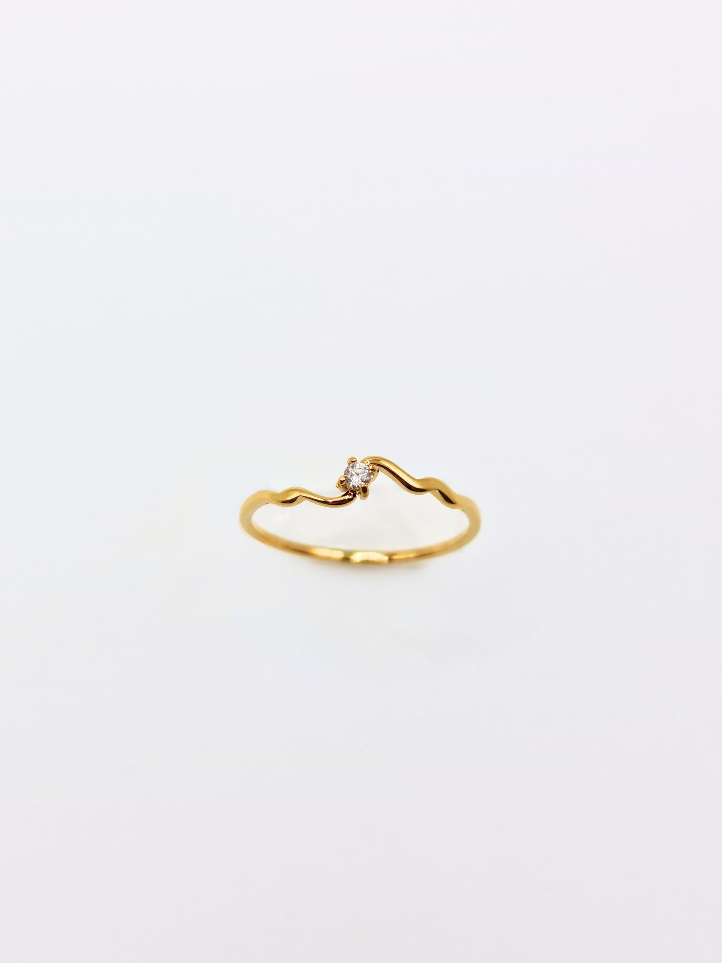 The Avery 18k Gold Plated Tarnish-Free Fine Crystal Layering Ring