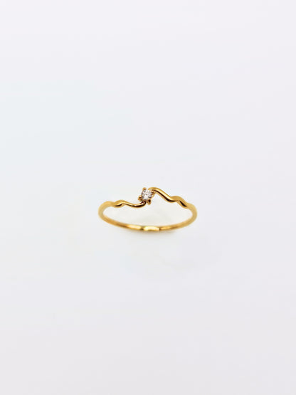 The Avery 18k Gold Plated Tarnish-Free Fine Crystal Layering Ring