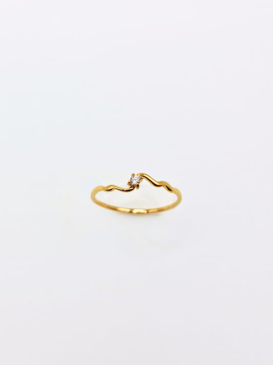 The Avery 18k Gold Plated Tarnish-Free Fine Crystal Layering Ring