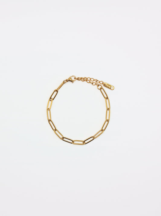 The Poppy 18k Gold Plated Tarnish-Free Paperclip Chain Bracelet