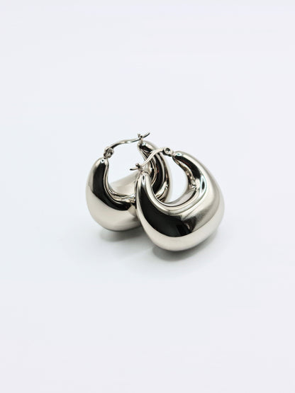 The Mother Silver Finish Tarnish-Free Statement Hoop Earrings