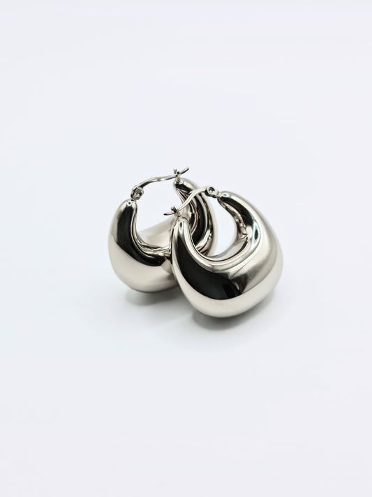 The Mother Silver Finish Tarnish-Free Statement Hoop Earrings