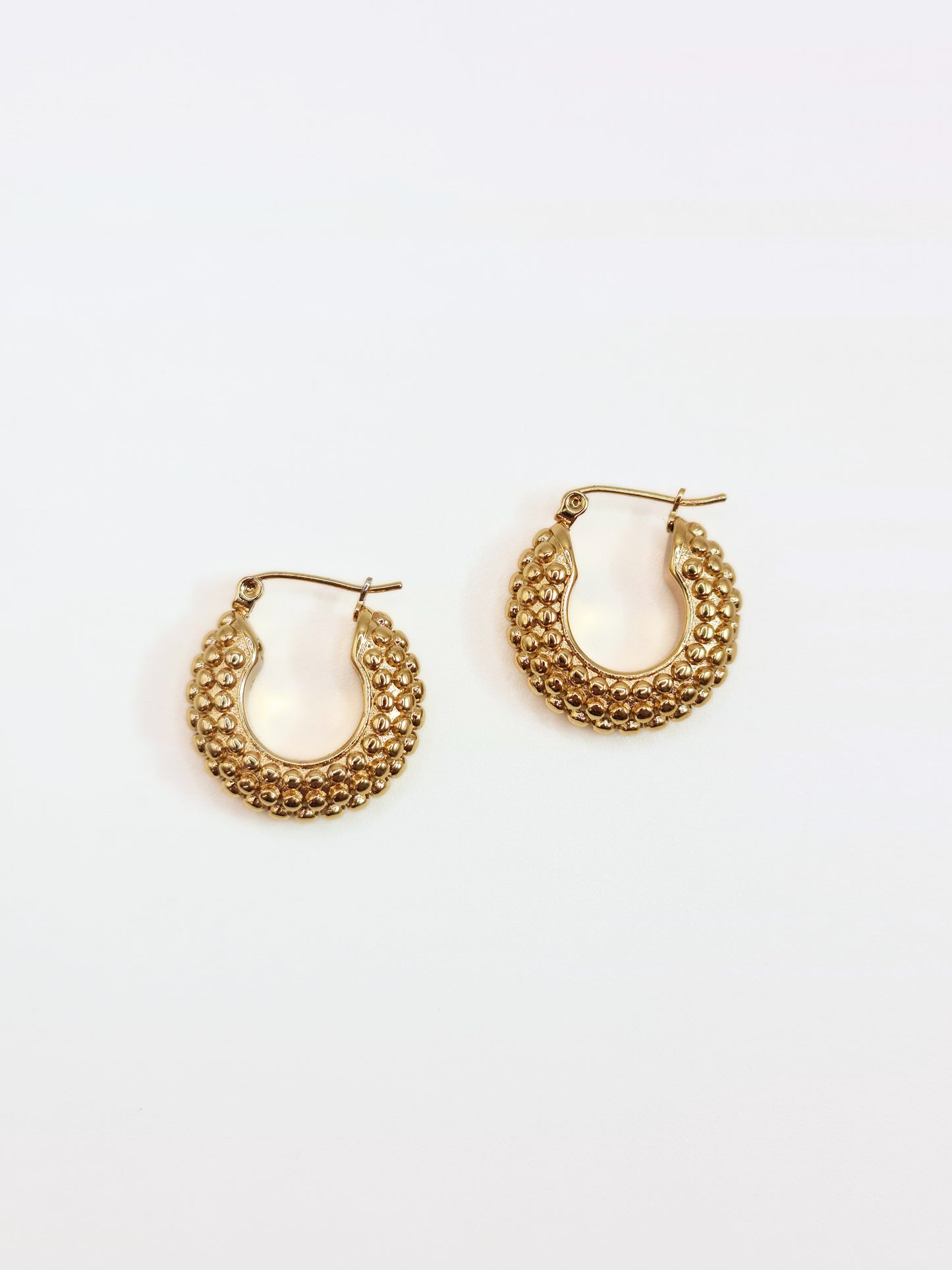 The Talisman Collection 18k Gold Plated Tarnish-Free Beaded Chunky Hoop Earrings