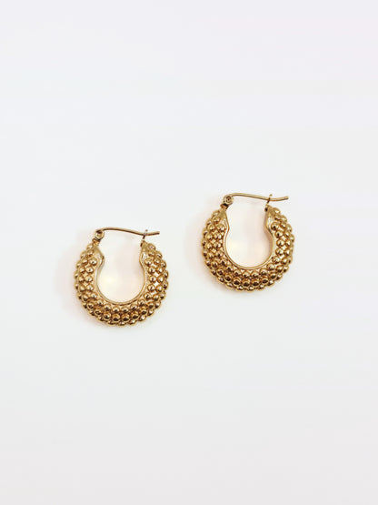 The Talisman Collection 18k Gold Plated Tarnish-Free Beaded Chunky Hoop Earrings
