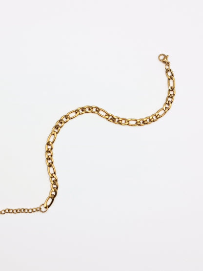 The Felix 18k Gold Plated Tarnish-Free Slim Figaro Chain Bracelet