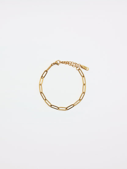 The Poppy Set 18k Gold Plated Tarnish-Free Paperclip Chain Necklace & Bracelet