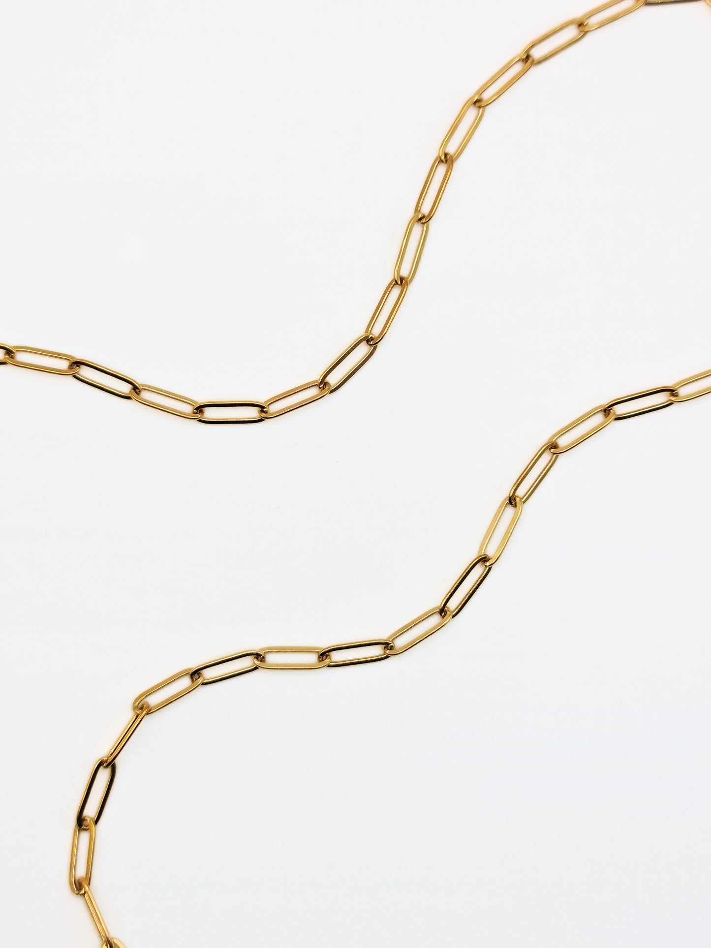 The Poppy 18k Gold Plated Tarnish-Free Paperclip Chain Necklace