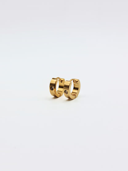 The Maddy Essentials 18k Gold Plated Tarnish-Free Crystal Mini Huggie Hoop Earrings