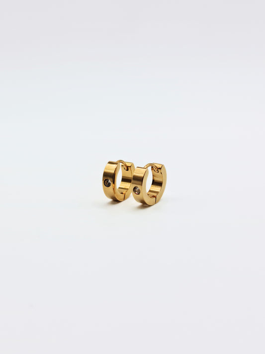The Maddy Essentials 18k Gold Plated Tarnish-Free Crystal Mini Huggie Hoop Earrings