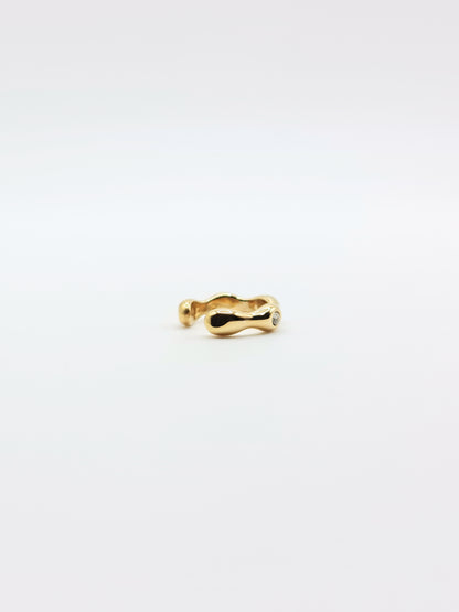 The Wave 18k Gold Plated Tarnish-Free Crystal Ear Cuff