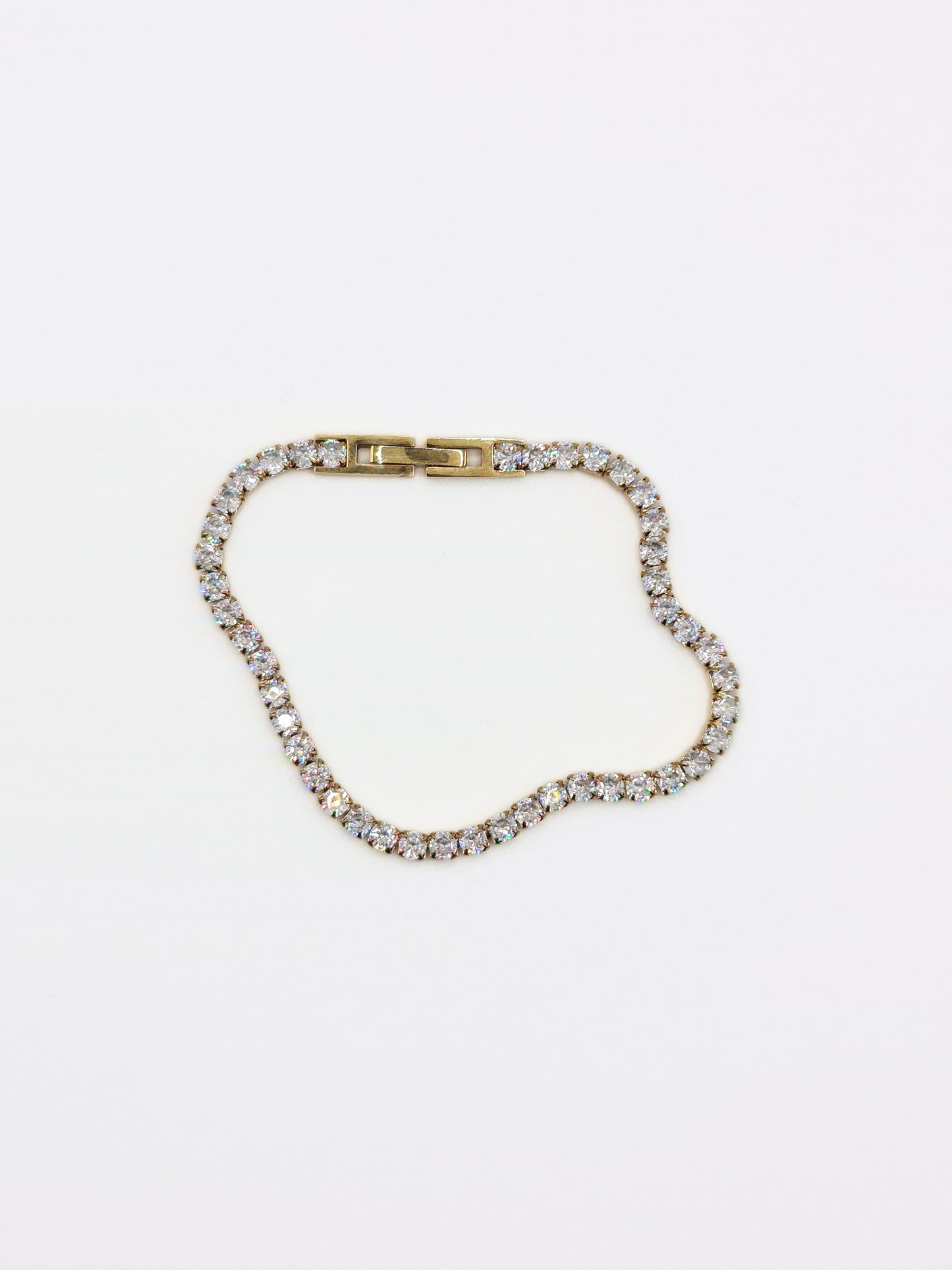 The Tory Set 18k Gold Plated Tarnish-Free Cubic Zirconia Crystal Tennis Chain Necklace & Bracelet