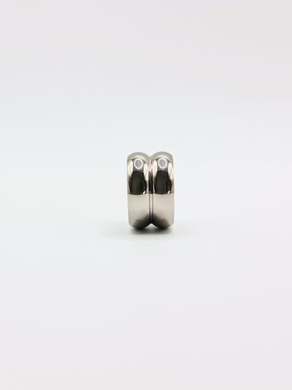 The Barrel Silver Finish Tarnish-Free Ridged Band Ring