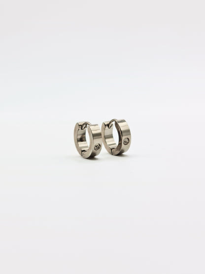 The Maddy Essentials Silver Finish Tarnish-Free Crystal Mini Huggie Hoop Earrings
