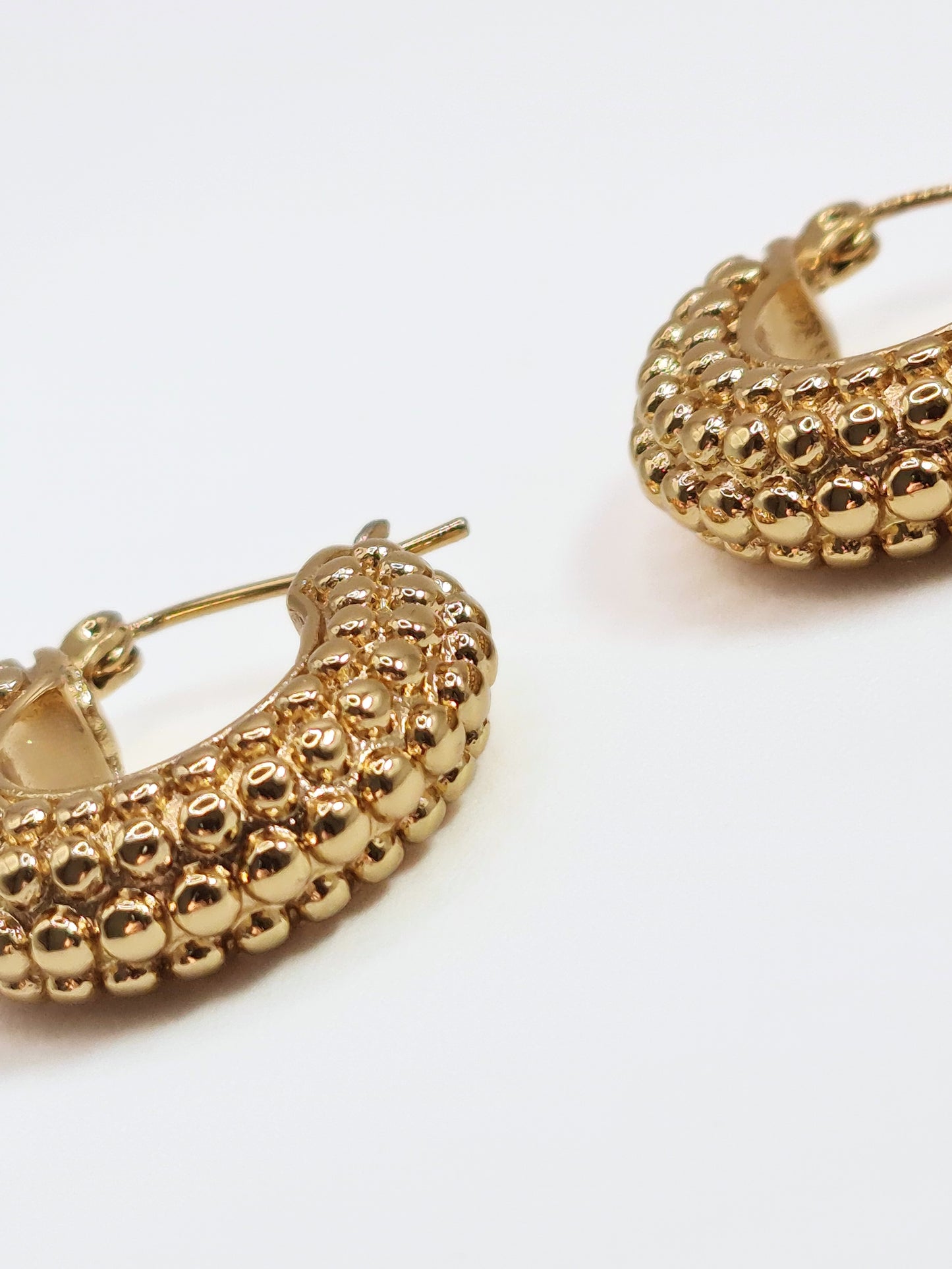 The Talisman Collection 18k Gold Plated Tarnish-Free Beaded Chunky Hoop Earrings