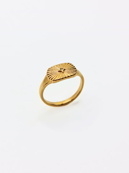 The Talisman Collection 18k Gold Plated Tarnish-Free Crystal Starbeam Ring