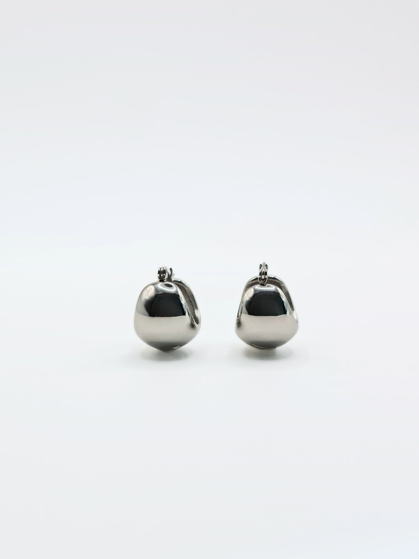 The Sphere Silver Finish Tarnish-Free Basket Hoop Earrings