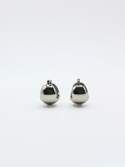 The Sphere Silver Finish Tarnish-Free Basket Hoop Earrings