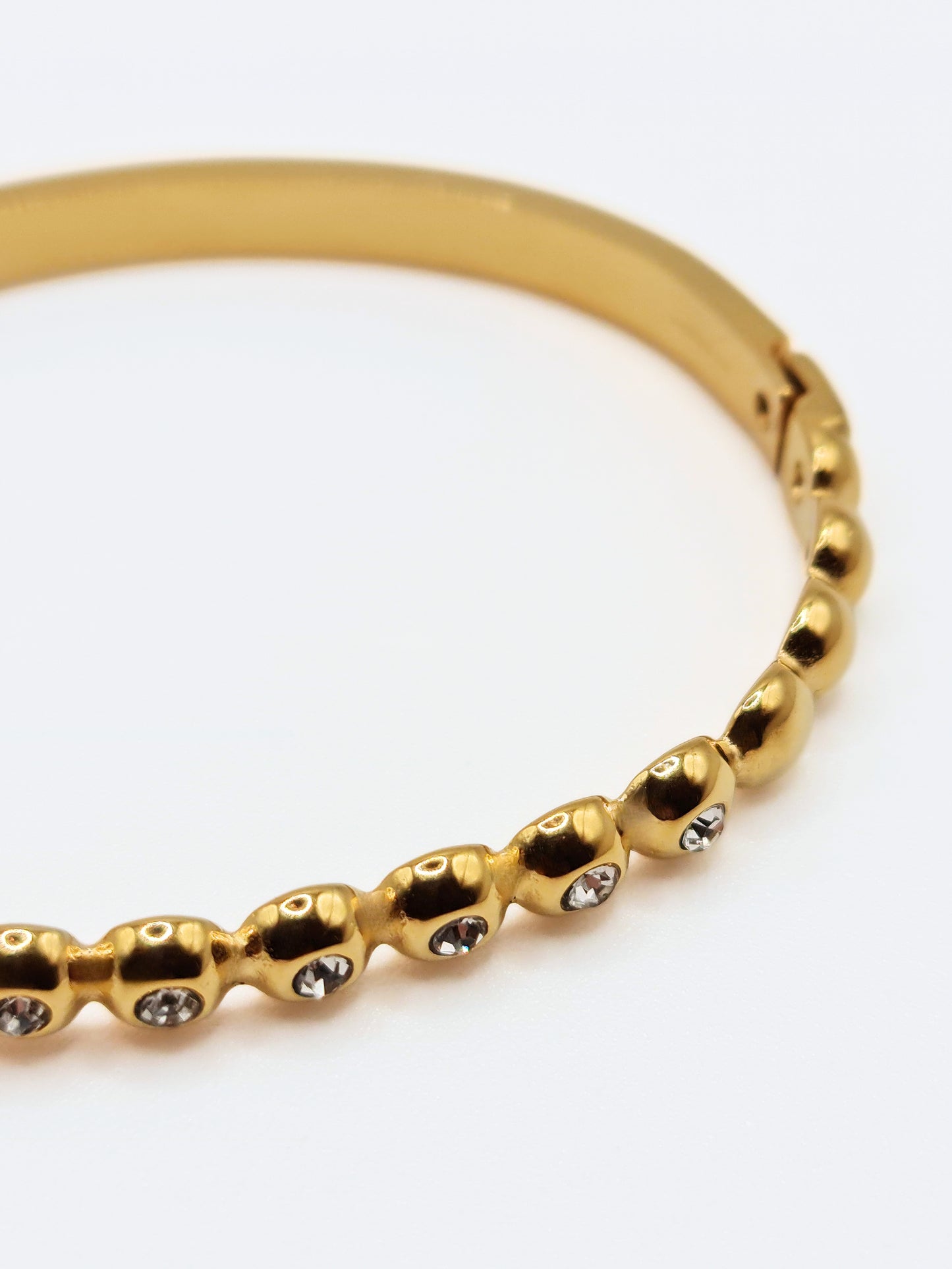 The Talisman Collection 18k Gold Plated Tarnish-Free Beaded Crystal  Bangle Bracelet