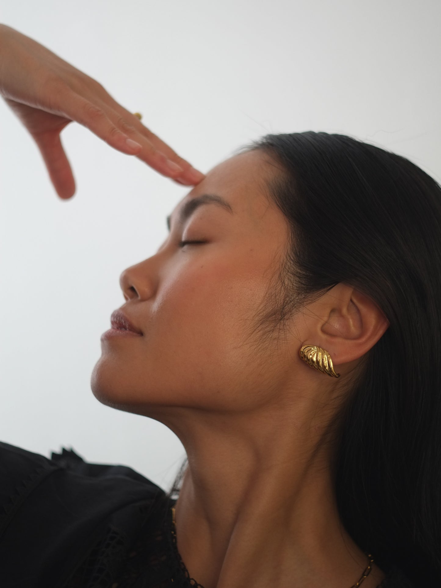 The Shield Hammered 18k Gold Plated Tarnish-Free Statement Stud Earrings